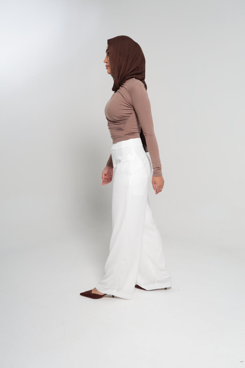 CHANEL HIGH WAISTED PANTS | WHITE