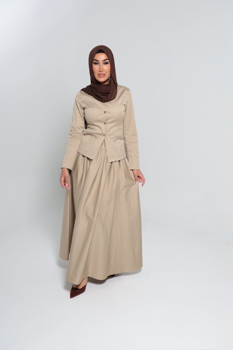 LANCÔME MAXI SKIRT | BEIGE