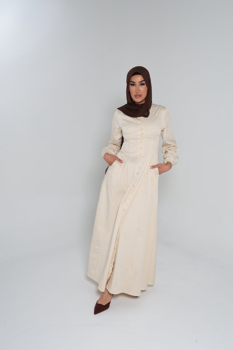 JEDDAH CINCHED MAXI | BEIGE