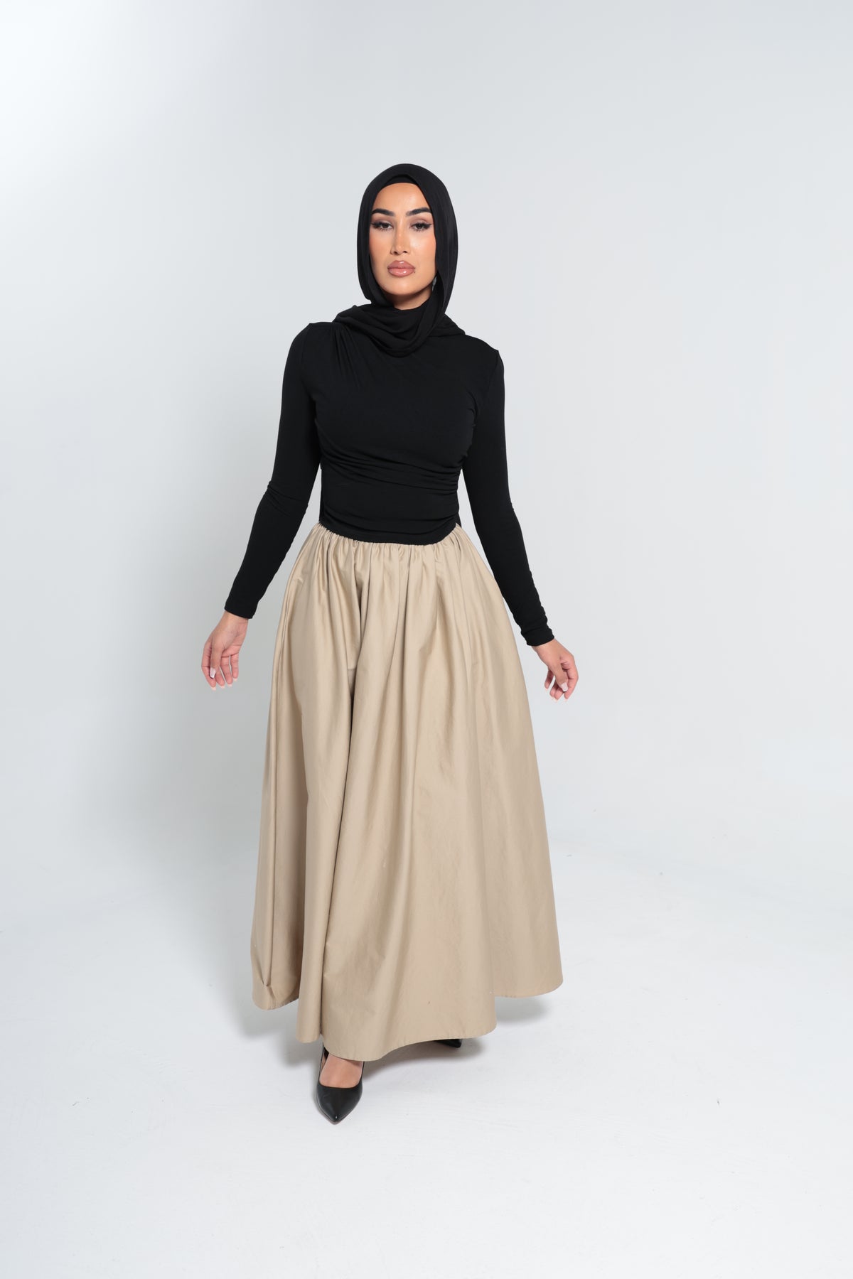 Long Skirts For Women | Pleated Skirt | White Avery 