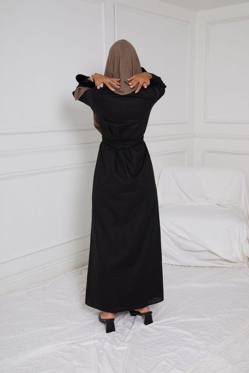 SAKINA WRAP DRESS | BLACK