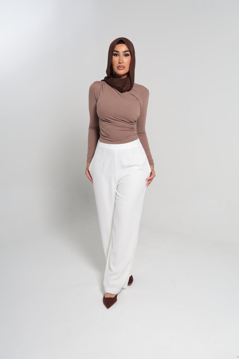 CHANEL HIGH WAISTED PANTS | WHITE