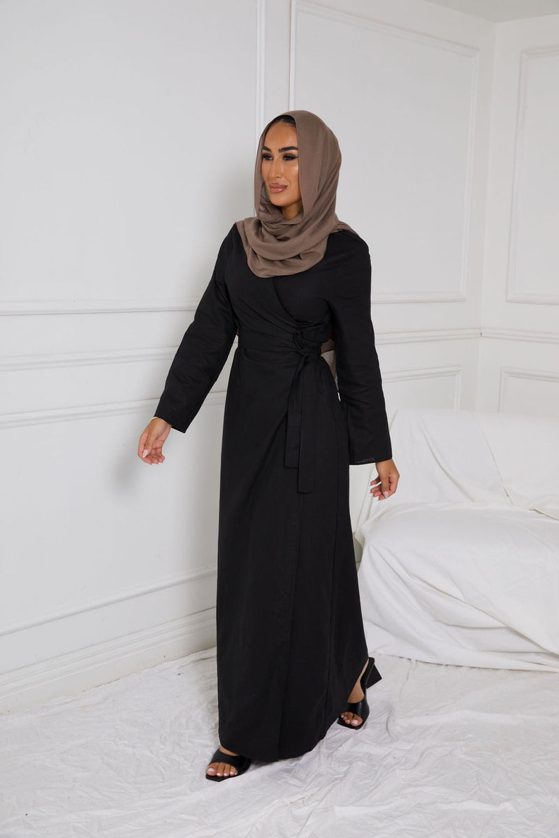 SAKINA WRAP DRESS | BLACK