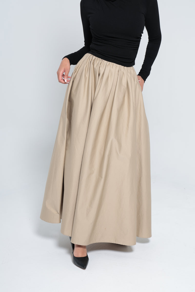 LANCÔME MAXI SKIRT | BEIGE