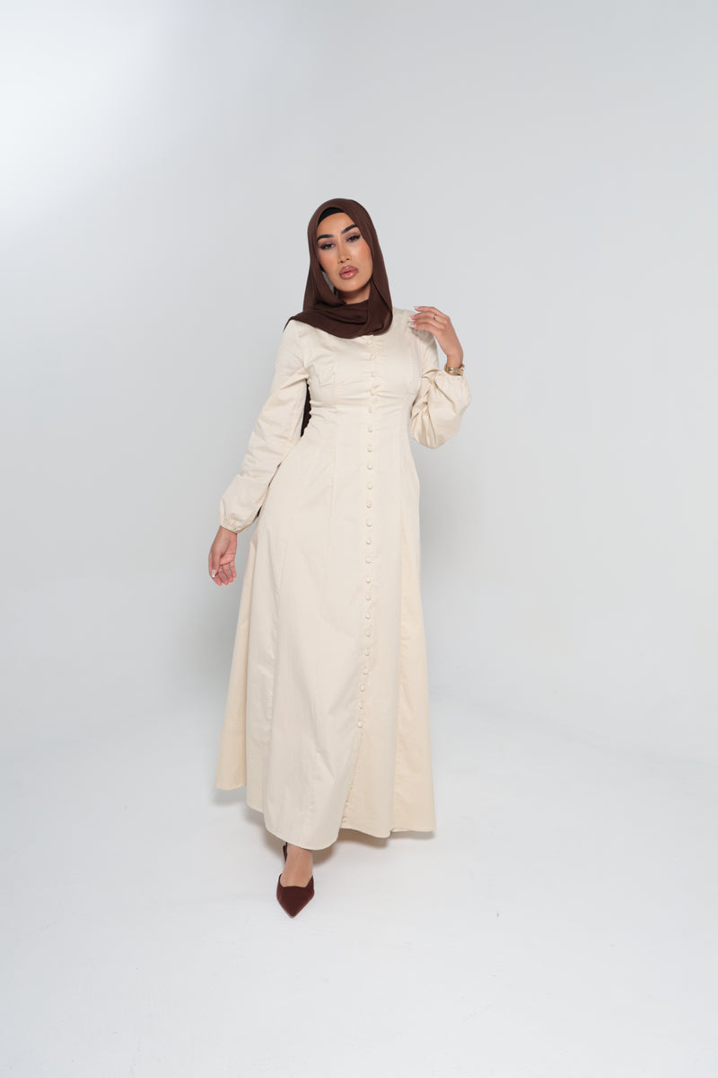JEDDAH CINCHED MAXI | BEIGE
