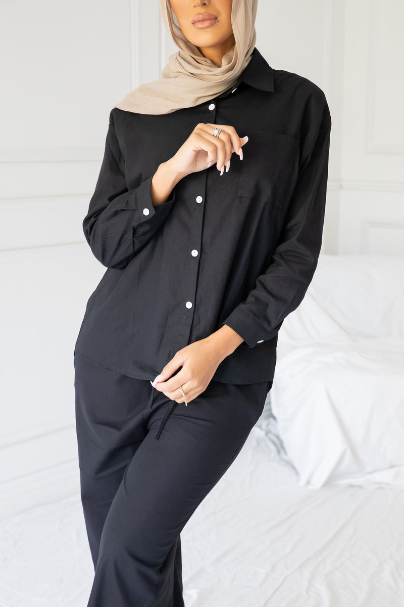 ESPELL LINEN SET | BLACK