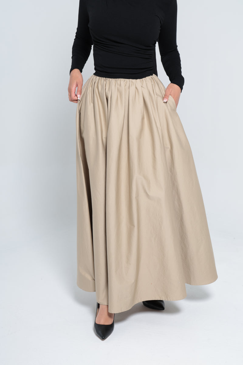 LANCÔME MAXI SKIRT | BEIGE