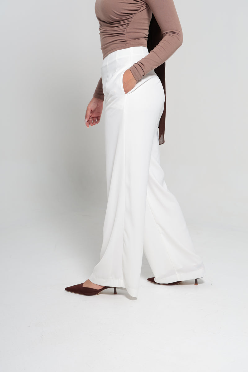 CHANEL HIGH WAISTED PANTS | WHITE