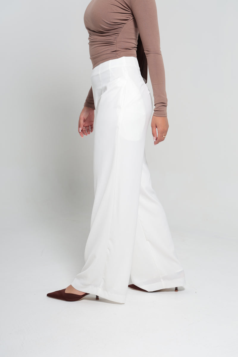 CHANEL HIGH WAISTED PANTS | WHITE