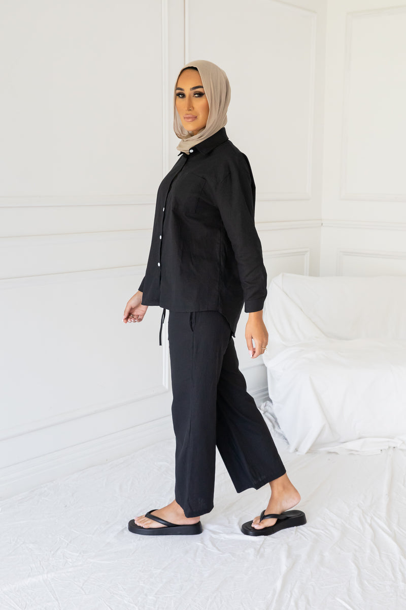 ESPELL LINEN SET | BLACK