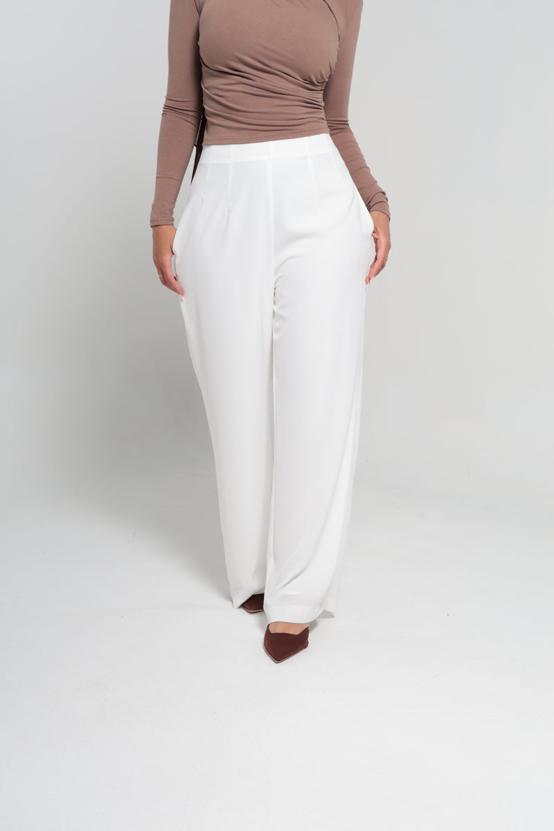 CHANEL HIGH WAISTED PANTS | WHITE