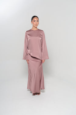 INDULGENCE SATIN MAXI SKIRT | ROSE