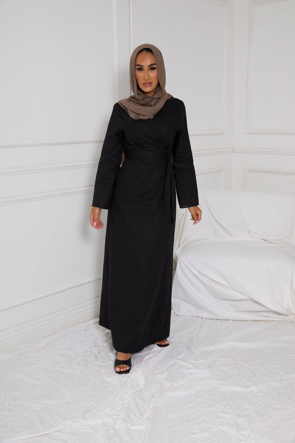 SAKINA WRAP DRESS | BLACK