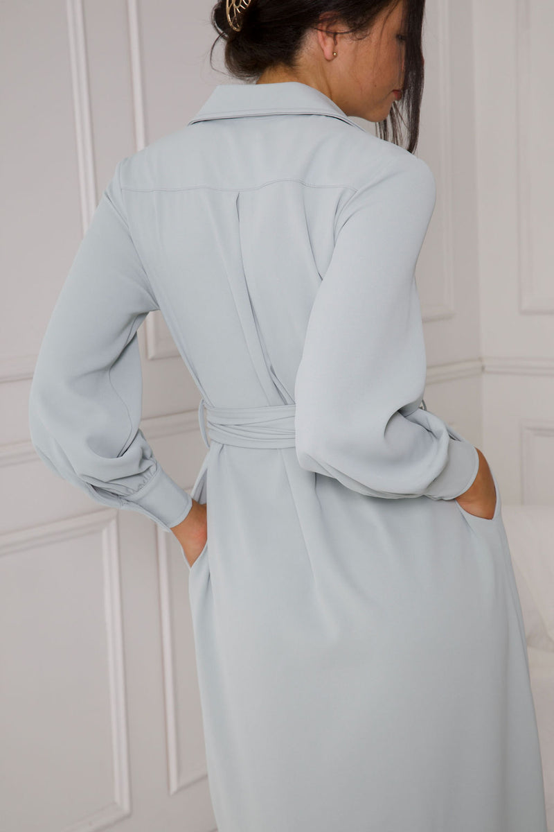 LA RENTA SHIRT DRESS | STONE BLUE