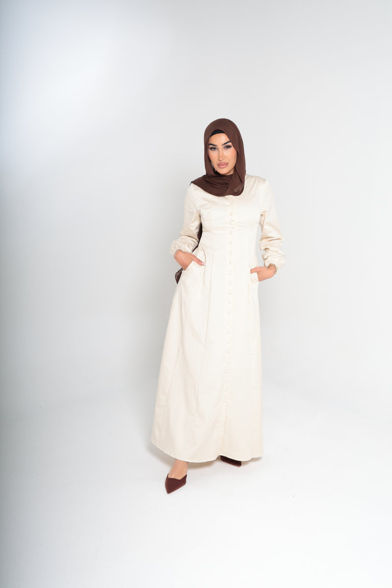 JEDDAH CINCHED MAXI | BEIGE