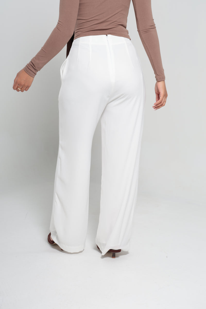 CHANEL HIGH WAISTED PANTS | WHITE