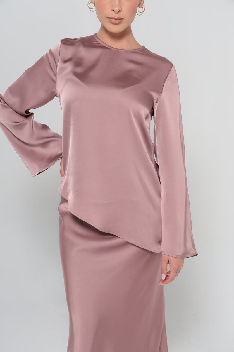 INDULGENCE ASSYMETRICAL TOP | ROSE