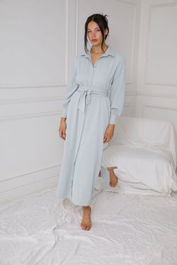 LA RENTA SHIRT DRESS | STONE BLUE