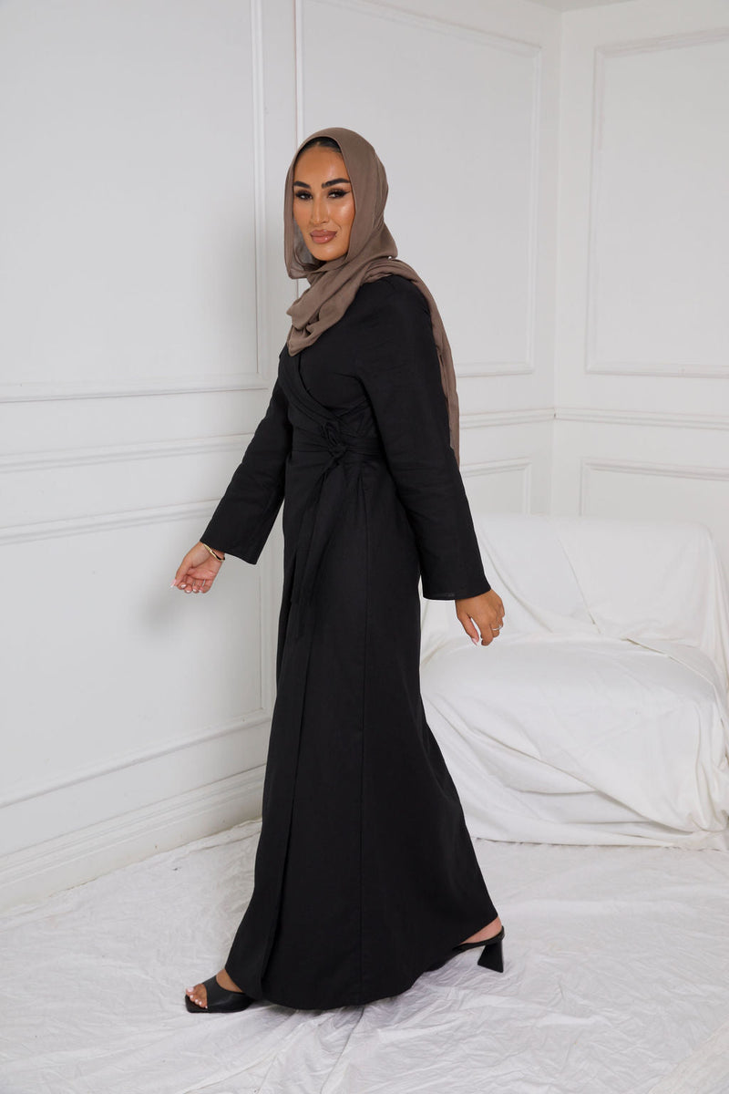 SAKINA WRAP DRESS | BLACK