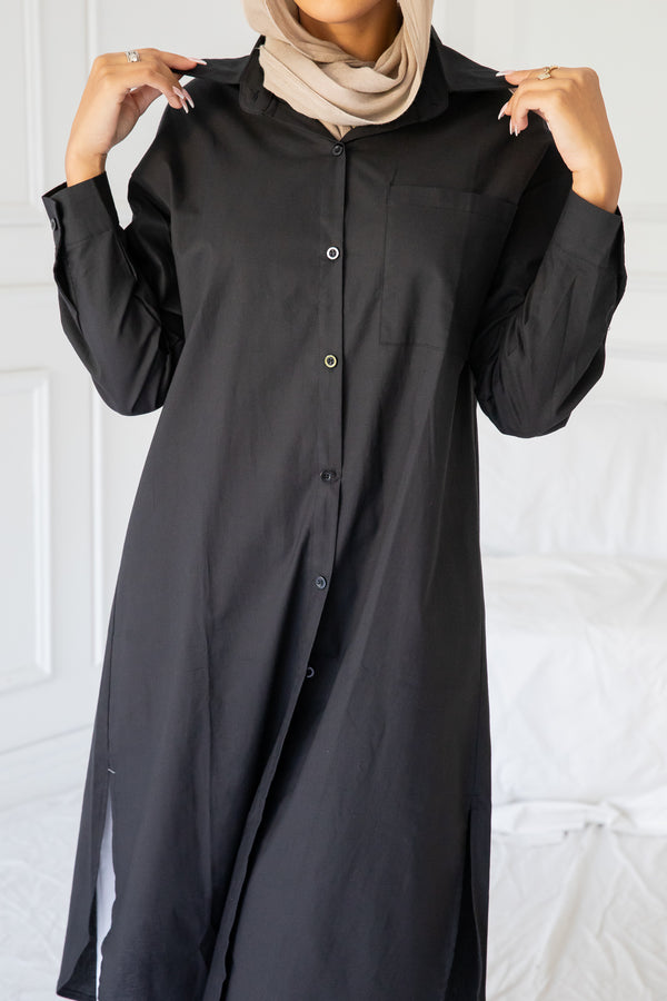 SIBEL LINEN SHIRT | BLACK