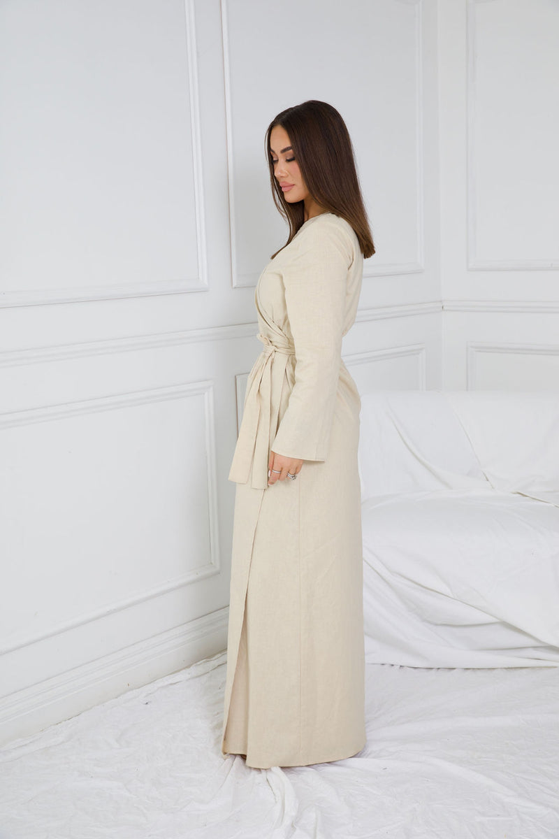 SAKINA WRAP DRESS | NATURAL