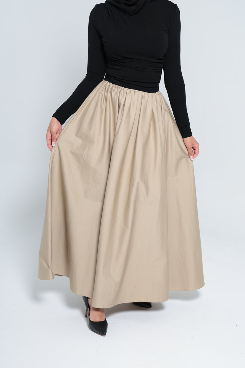 LANCÔME MAXI SKIRT | BEIGE
