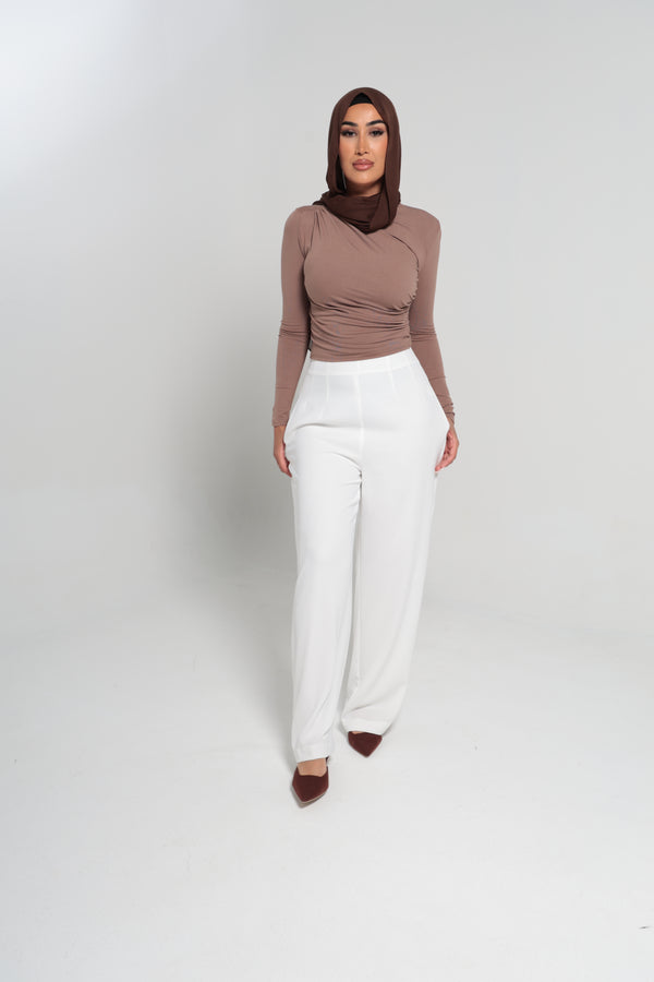 CHANEL HIGH WAISTED PANTS | WHITE