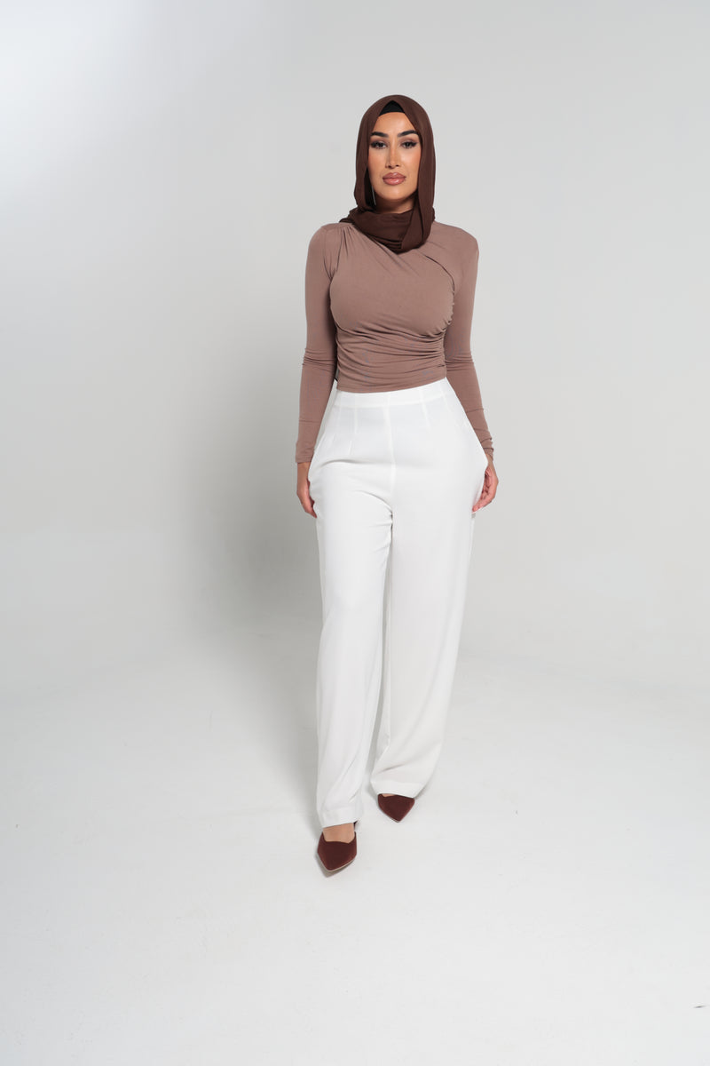 CHANEL HIGH WAISTED PANTS | WHITE