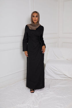 SAKINA WRAP DRESS | BLACK