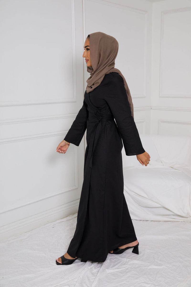 SAKINA WRAP DRESS | BLACK