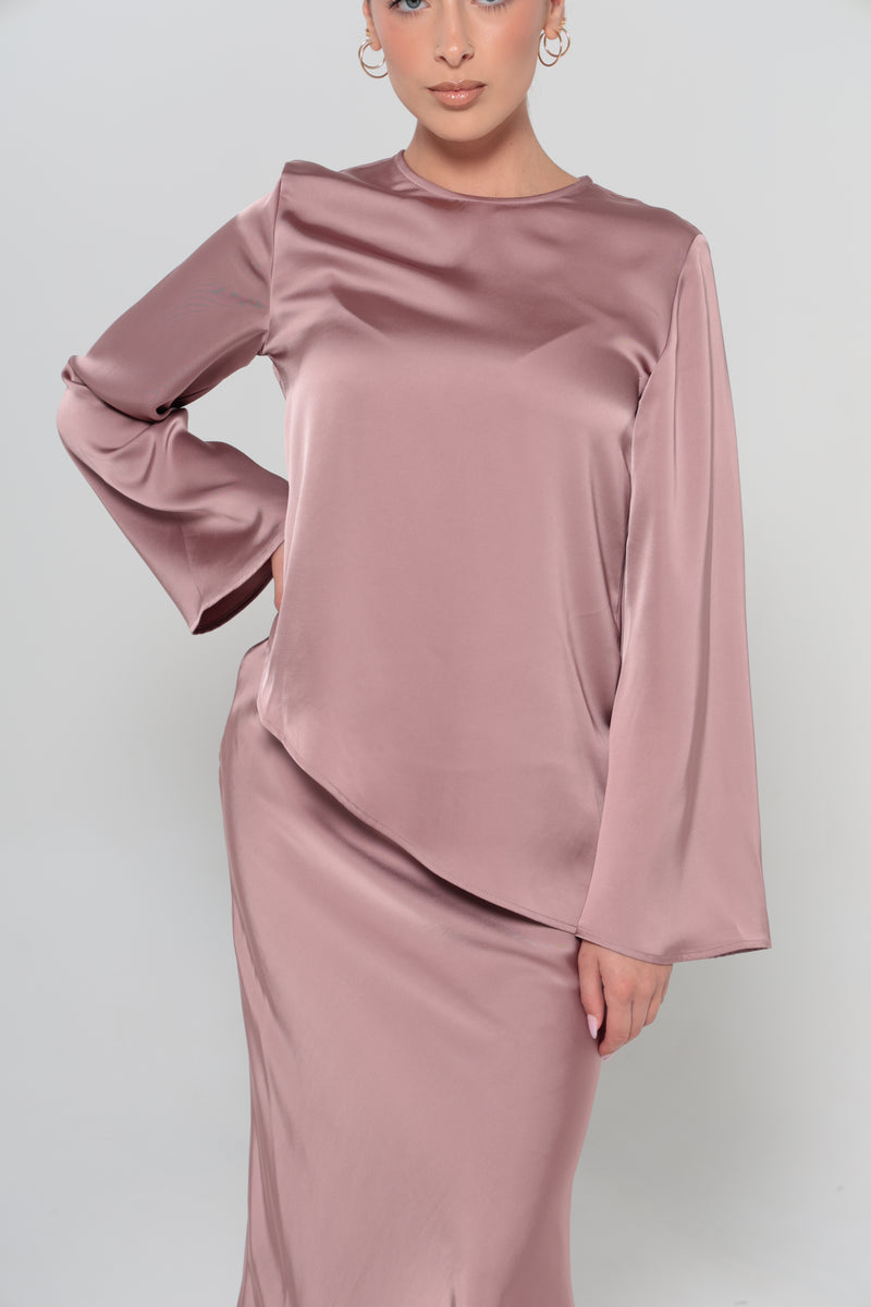 INDULGENCE ASSYMETRICAL TOP | ROSE