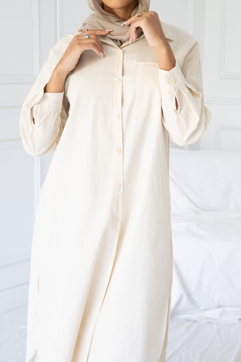 SIBEL LINEN SHIRT | NATURAL