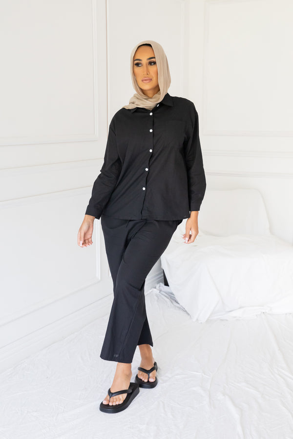 ESPELL LINEN SET | BLACK