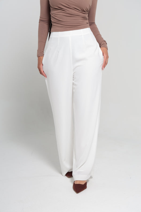 CHANEL HIGH WAISTED PANTS | WHITE