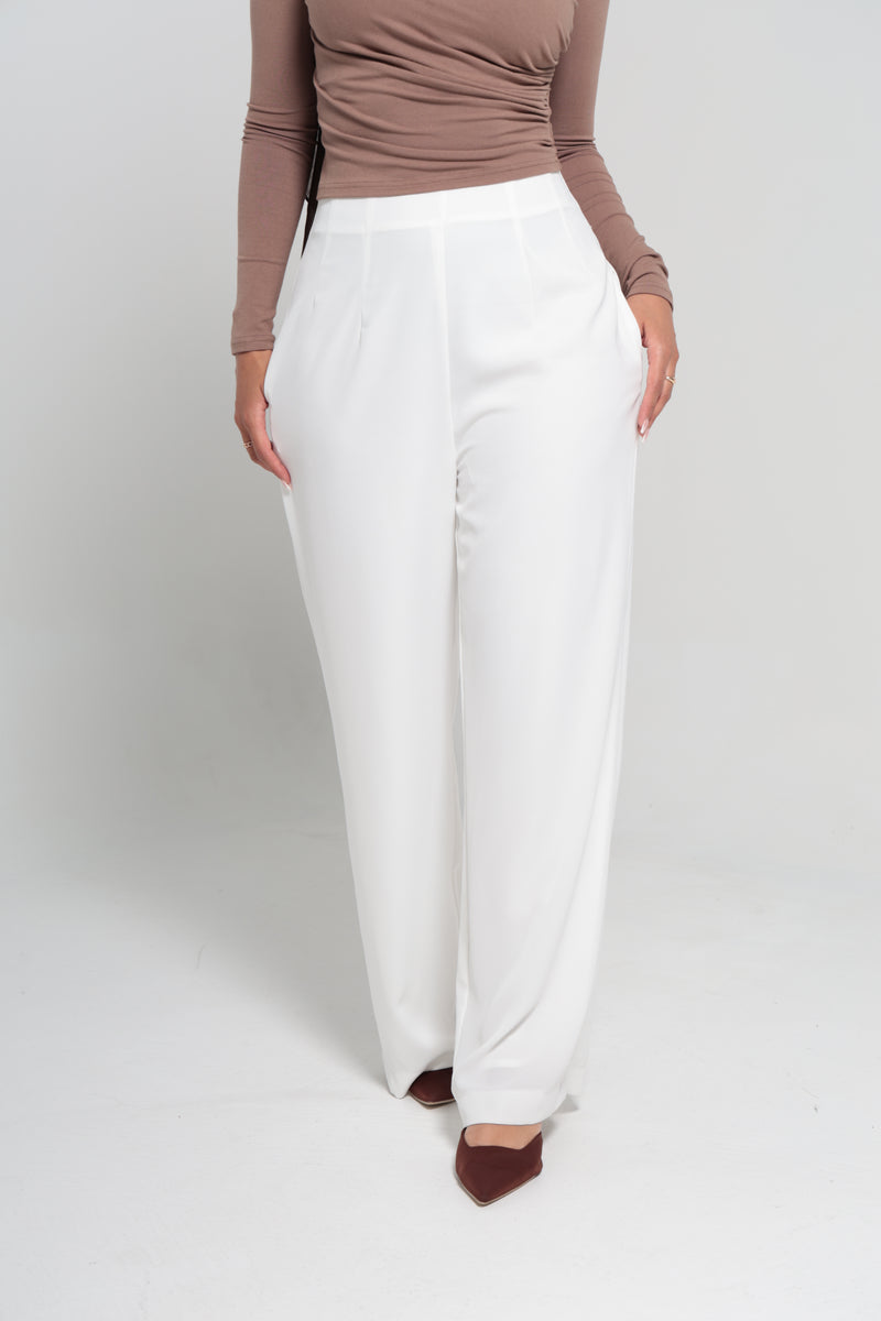 CHANEL HIGH WAISTED PANTS | WHITE