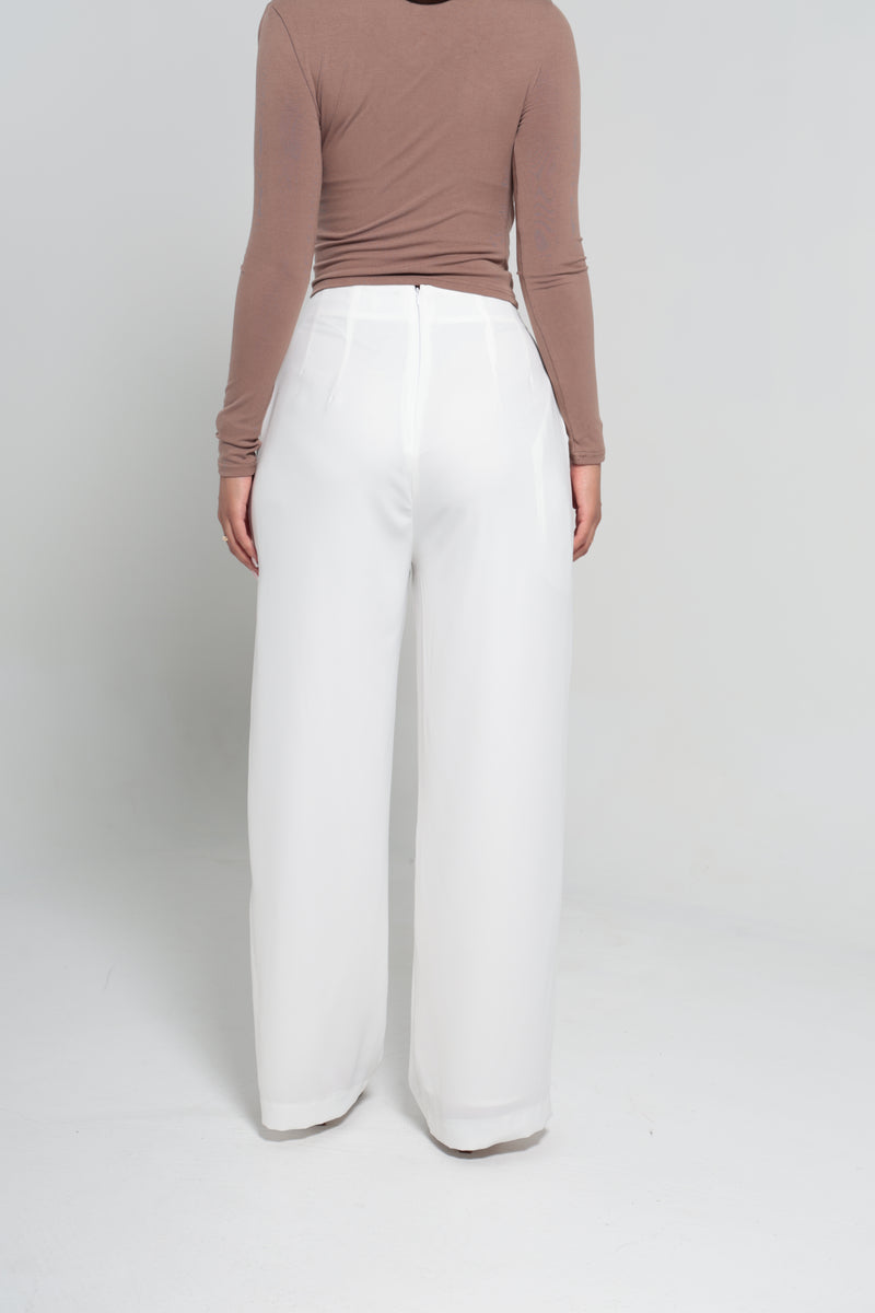 CHANEL HIGH WAISTED PANTS | WHITE
