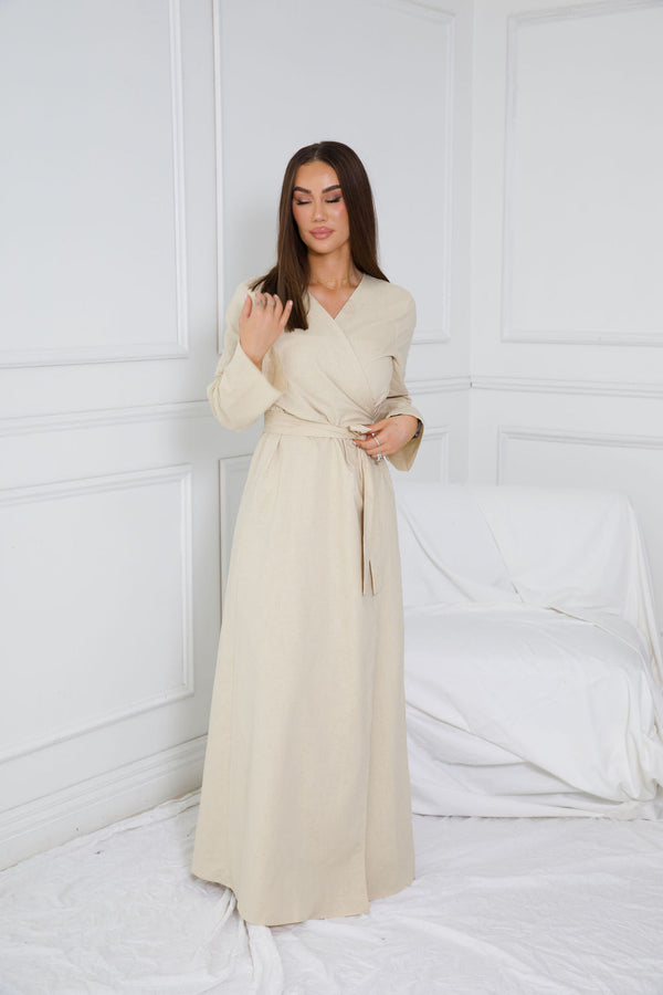 SAKINA WRAP DRESS | NATURAL