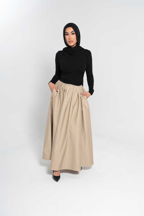 LANCÔME MAXI SKIRT | BEIGE