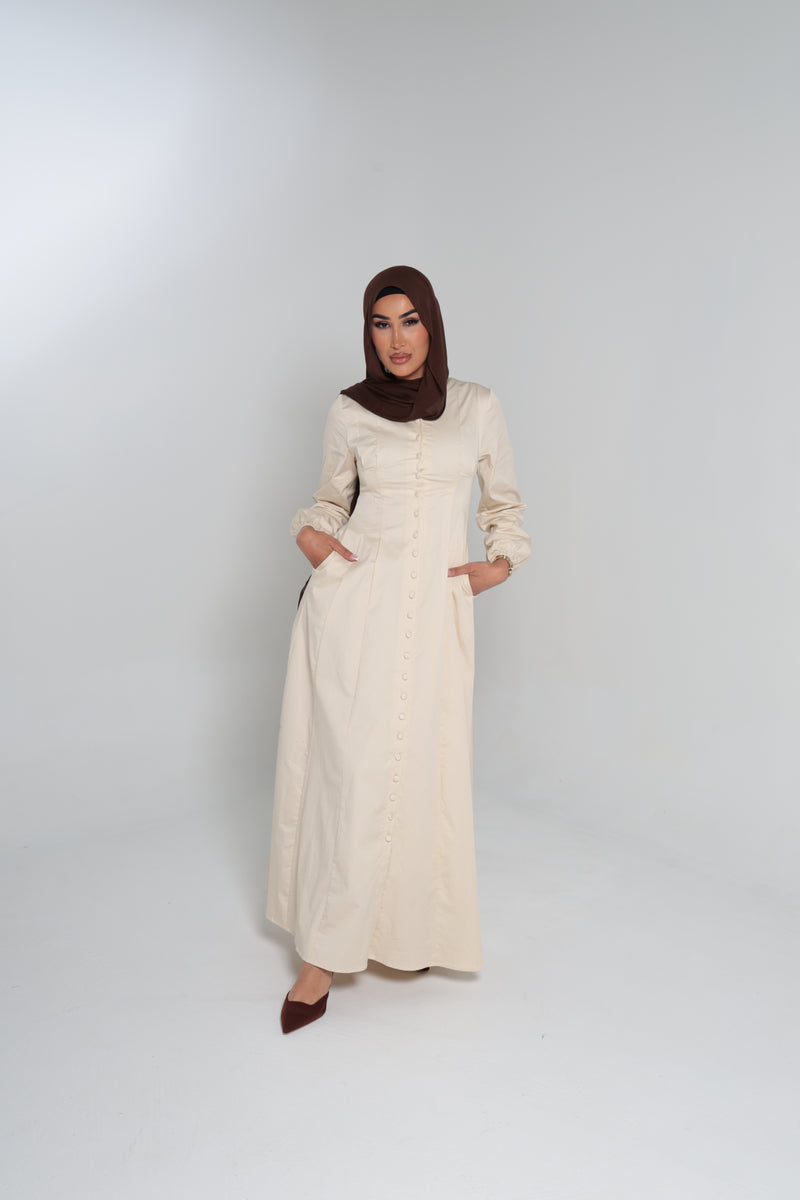 JEDDAH CINCHED MAXI | BEIGE