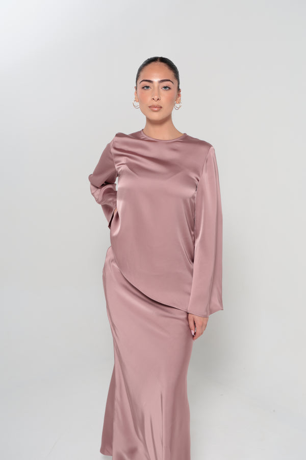INDULGENCE ASSYMETRICAL TOP | ROSE
