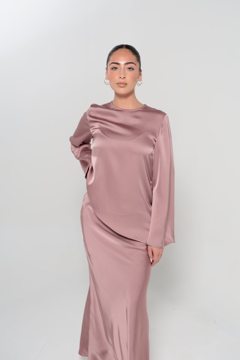 INDULGENCE ASSYMETRICAL TOP | ROSE