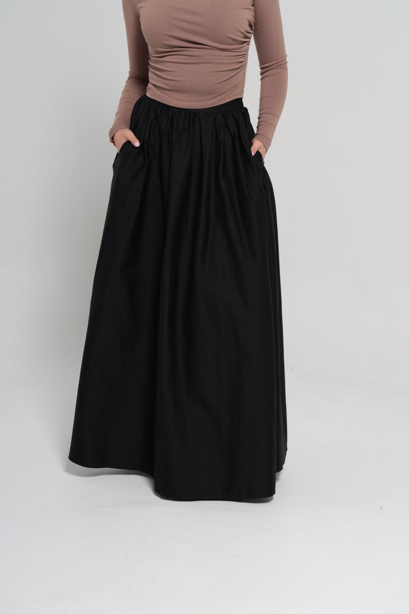 LANCÔME MAXI SKIRT | BLACK