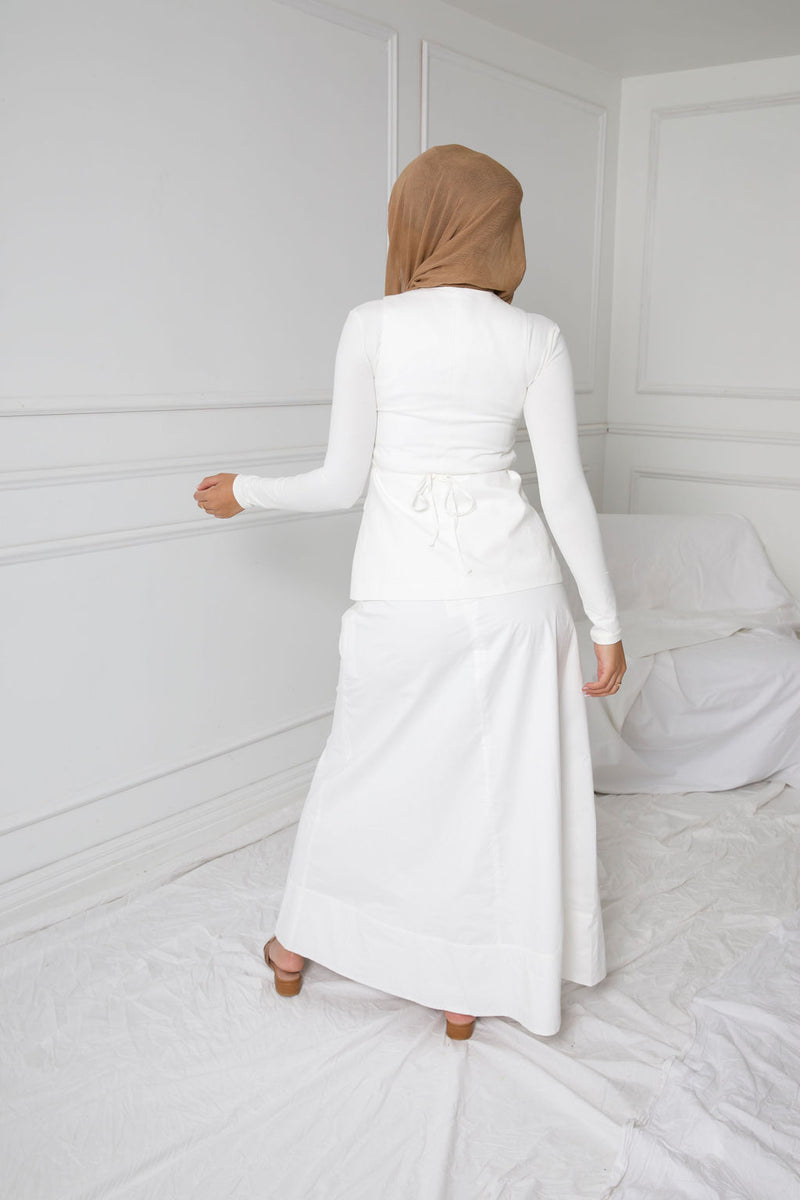 LOPEZ MAXI SKIRT | WHITE