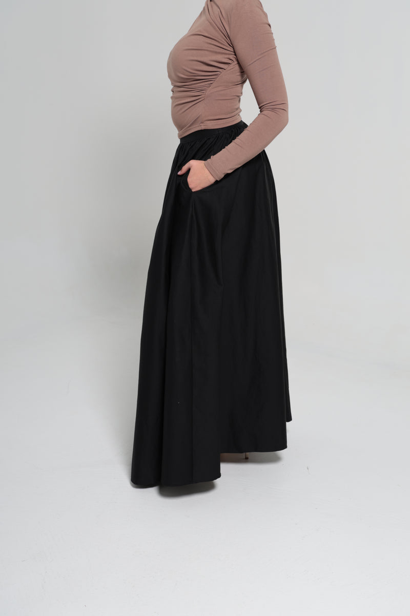 LANCÔME MAXI SKIRT | BLACK