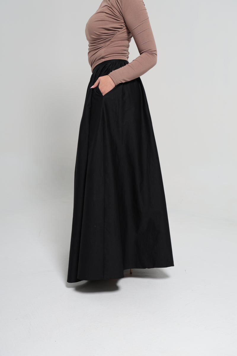 LANCÔME MAXI SKIRT | BLACK