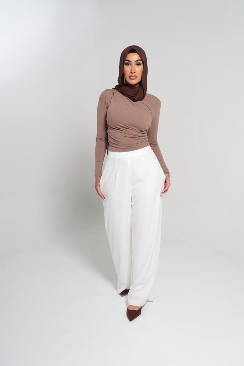 CHANEL HIGH WAISTED PANTS | WHITE