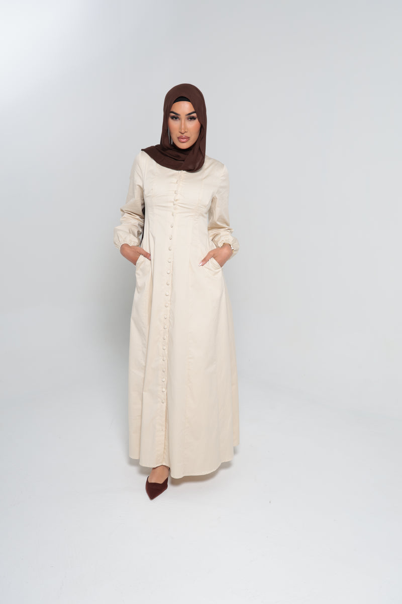 JEDDAH CINCHED MAXI | BEIGE