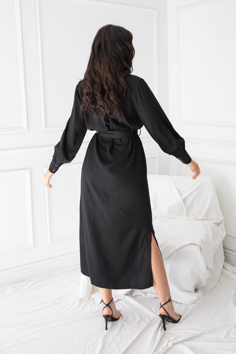 LA RENTA SHIRT DRESS | BLACK