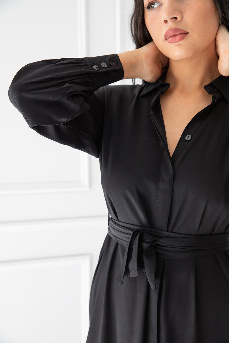 LA RENTA SHIRT DRESS | BLACK