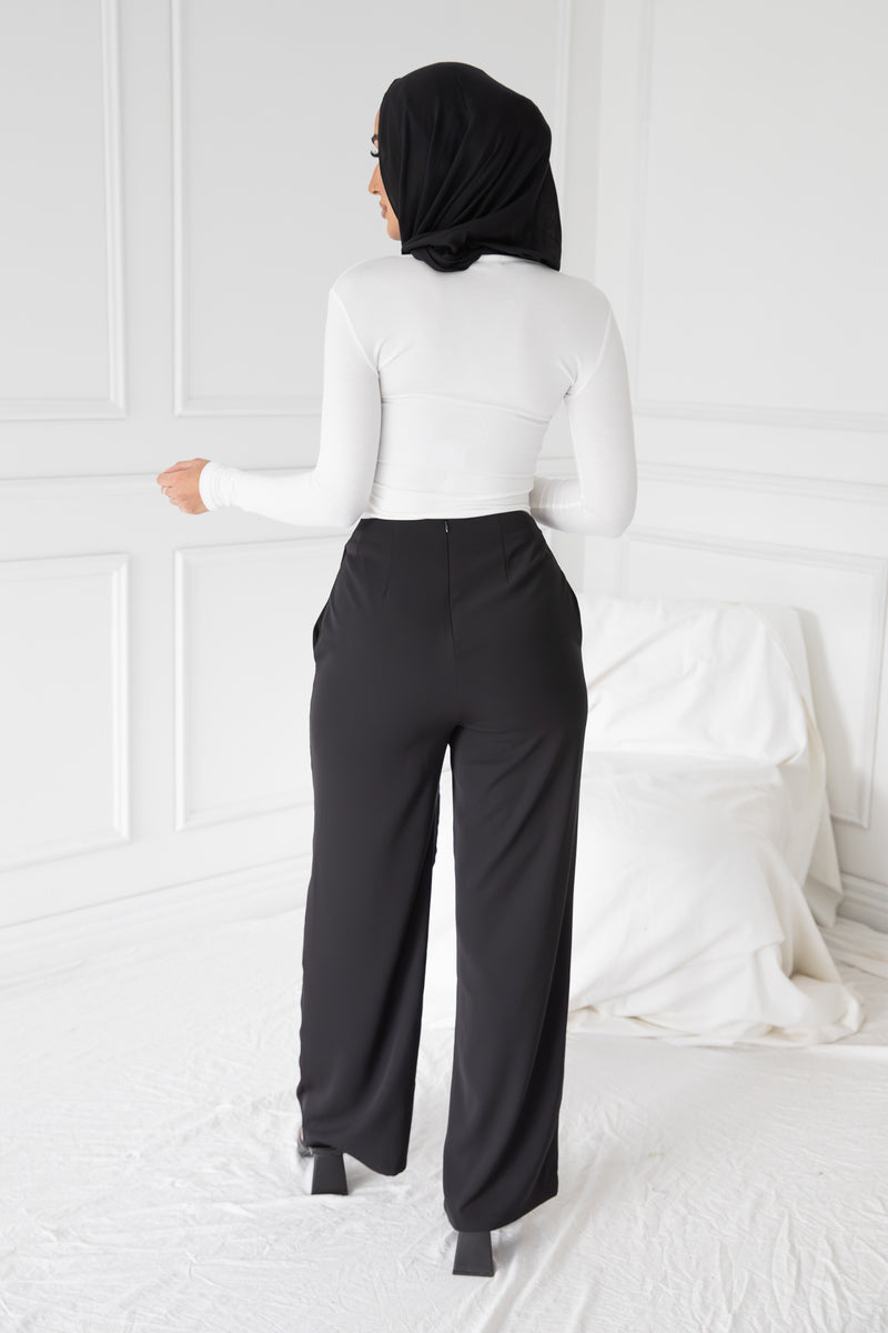 CHANEL HIGH WAISTED PANTS | BLACK
